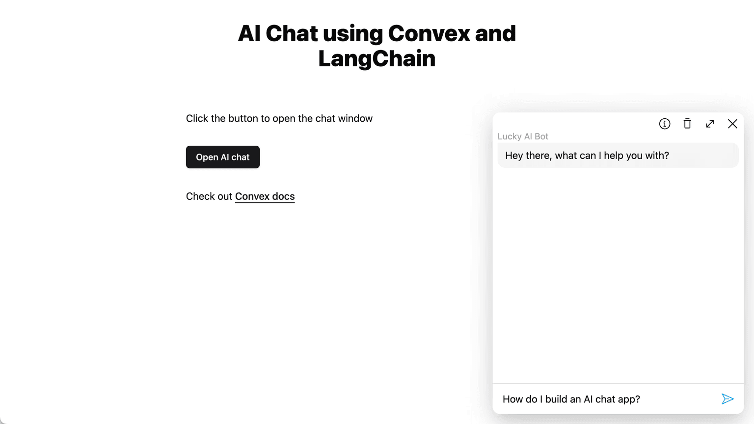AI Chat using LangChain and Convex hero image