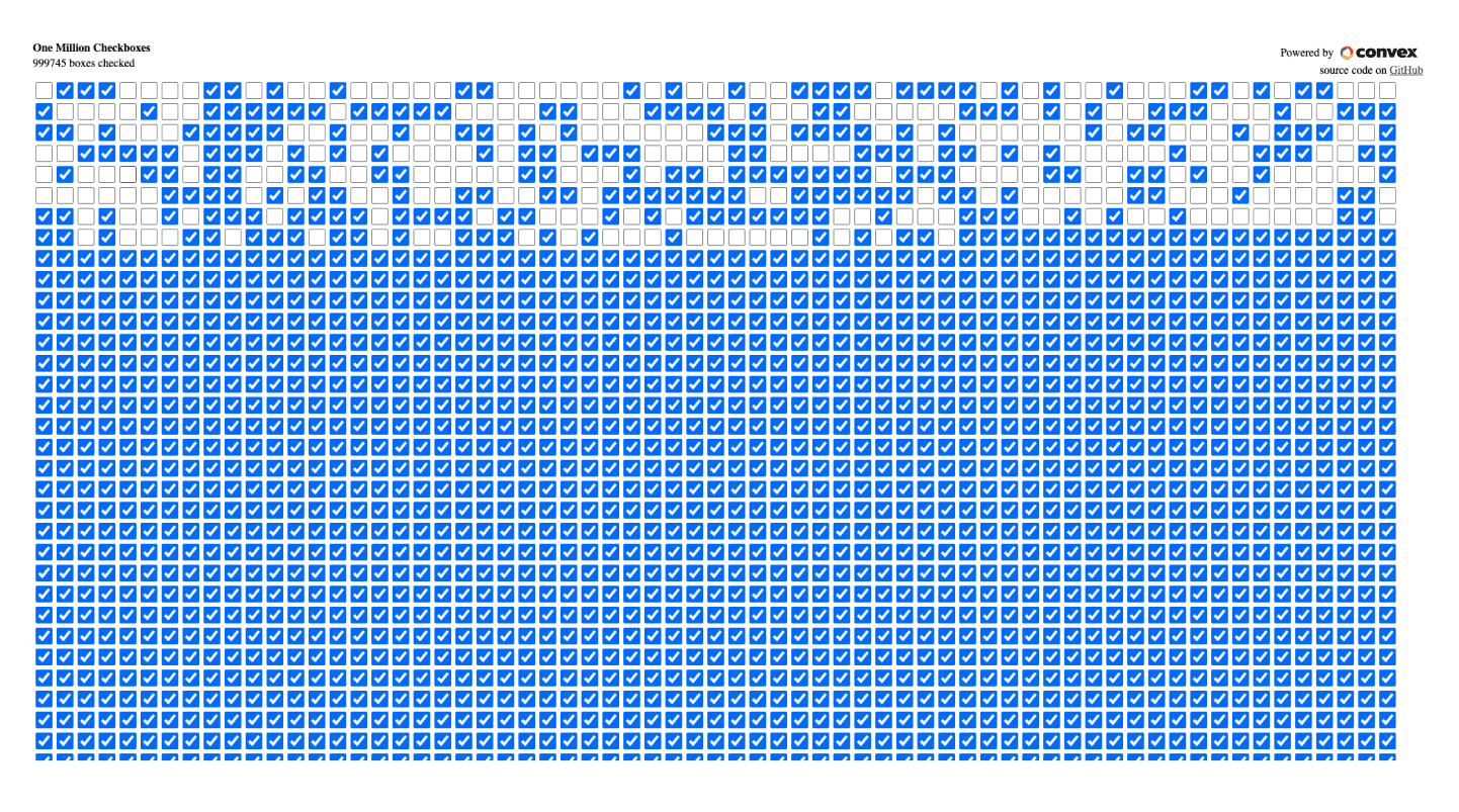 One Million Checkboxes  hero image